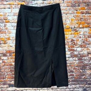 Wool Skirt Caseys Williiamsburg Black Maxi Length Size 12